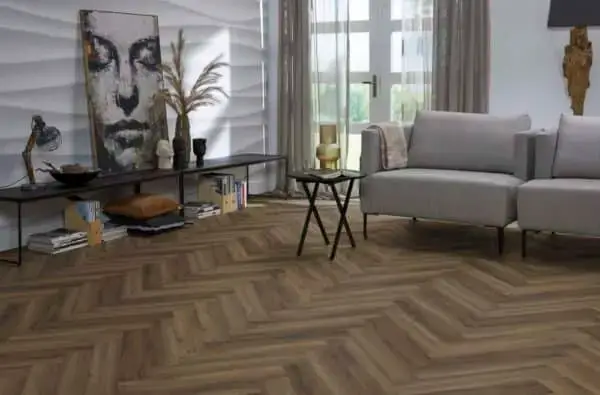 FLOORLIFE - YUP HERRINGBONE - WARM BROWN incl.onderv - Afbeelding 8