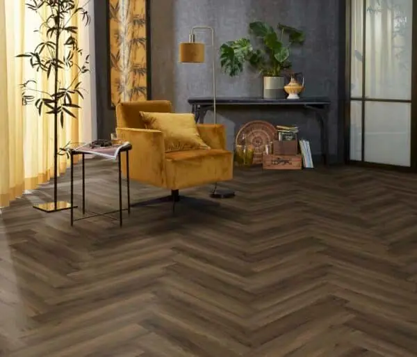 FLOORLIFE - YUP HERRINGBONE - WARM BROWN incl.onderv - Afbeelding 4