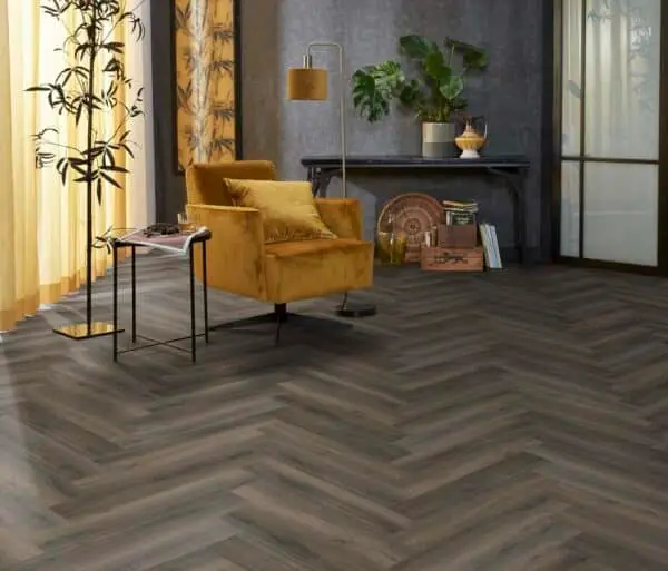 FLOORLIFE - YUP HERRINGBONE - DARK GREY incl ondervloer - Afbeelding 4